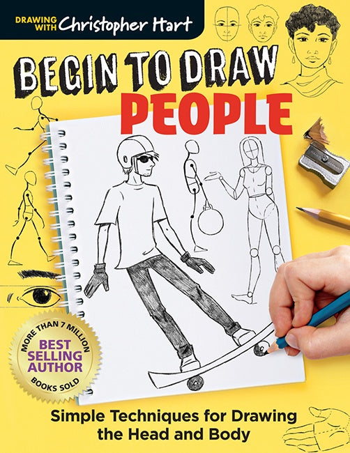 Cover of Begin to Draw People  Simple Techniques for Drawing the Head and Body, an art book available from GMC at BradburyART, perfect for artists and creatives.