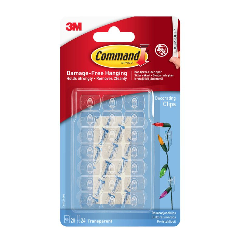 Command Clear Decorating Clips with Clear Strips 17026CLR