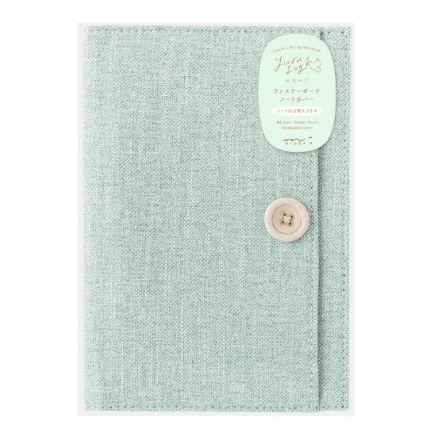 Midori Yuru Log Notebook Cover <B6> Cloth Light Blue