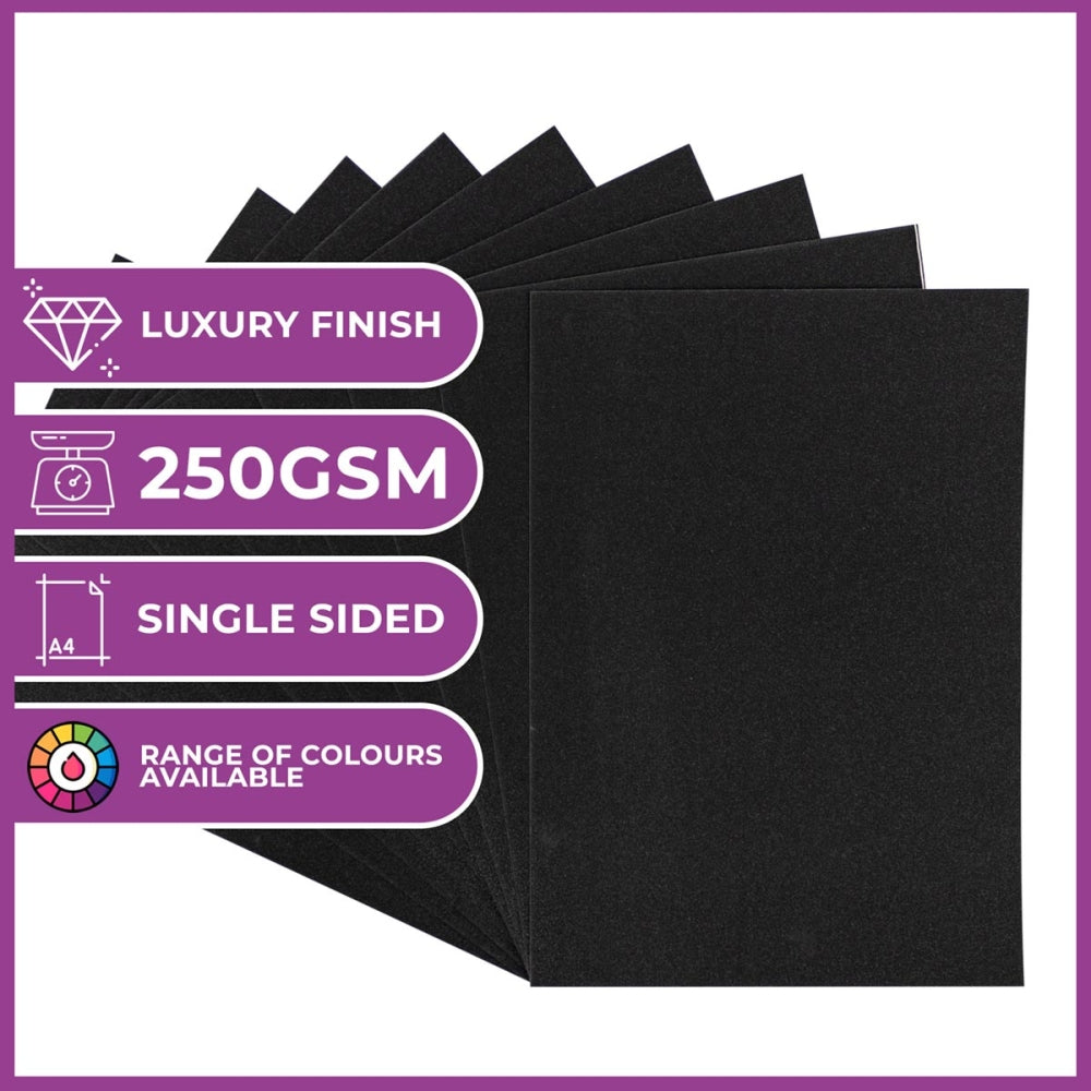 Crafter's Companion Glitter Card 10 Sheet Pack - Black