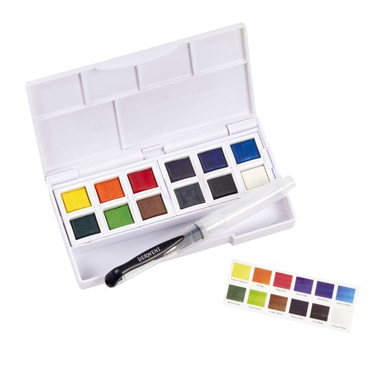 Derwent Watercolour Paint Pan 12 Set