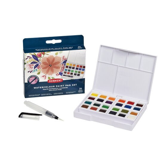 Derwent Watercolour Paint Pan 24 Set