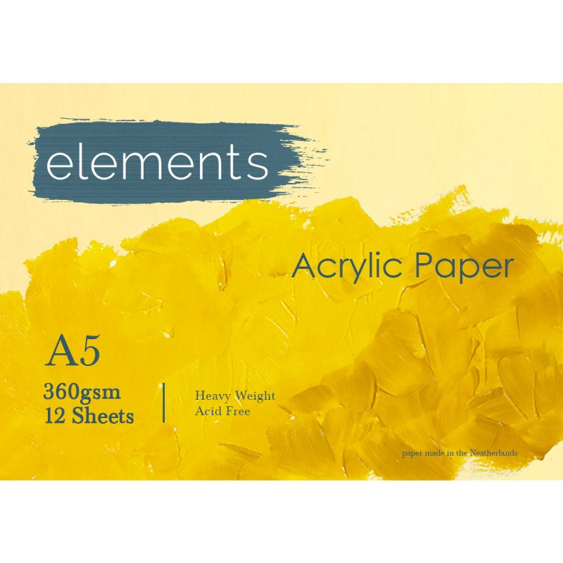 Elements Acrylic Paper Pad 12pg 360gsm