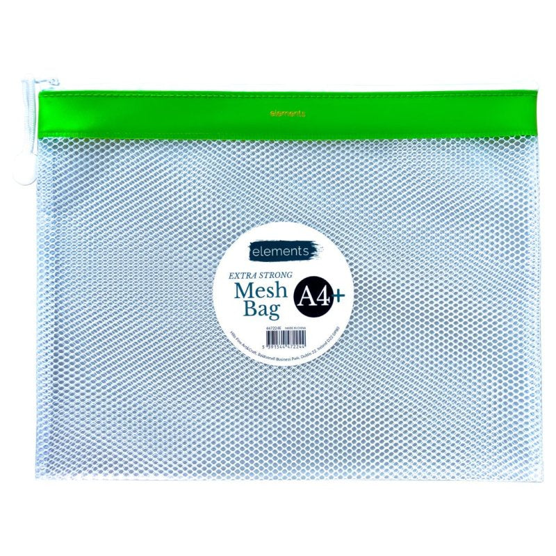 Elements PVC Mesh Bag with Green colour strip A4+