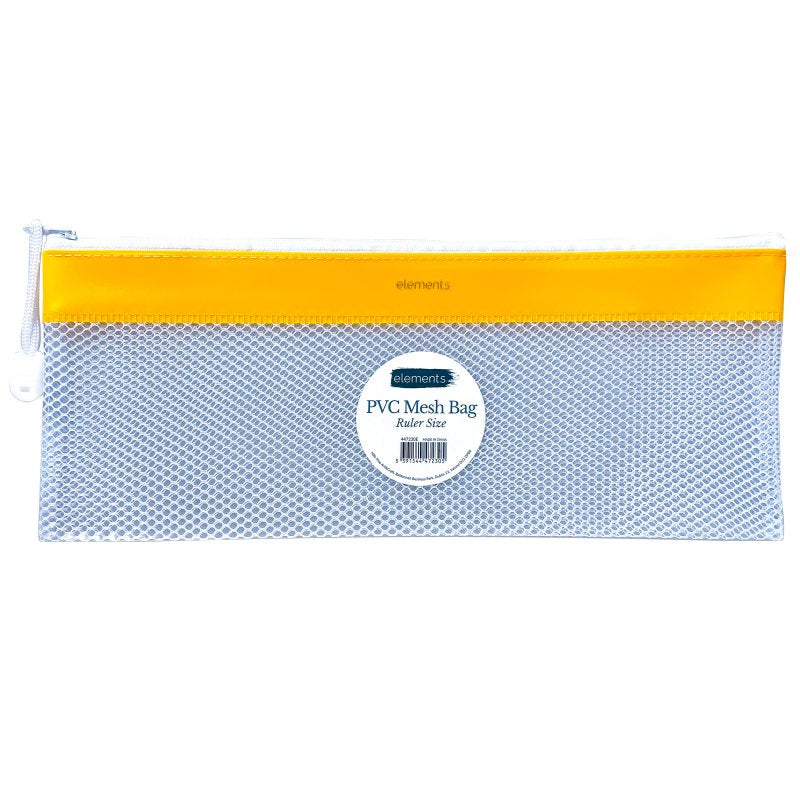 Elements PVC Mesh Bag with Orange colour strip Ruler Size