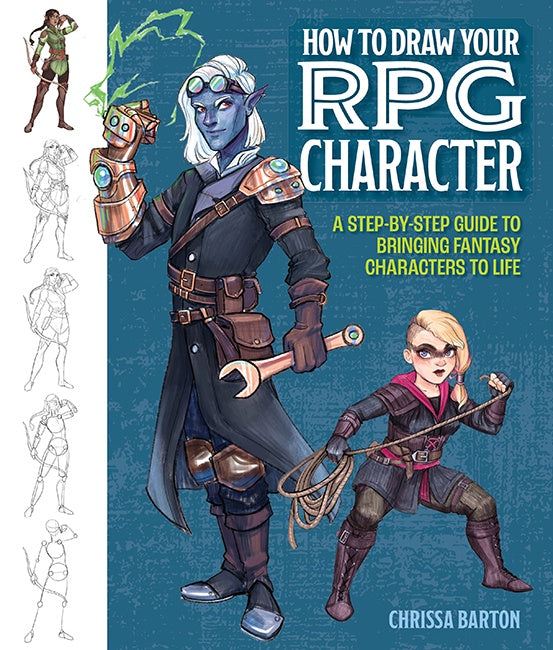 Cover of How to Draw Your RPG Character  A Step-by-Step Guide to Bringing Fantasy Characters to Life, an art book available from GMC at BradburyART, perfect for artists and creatives.