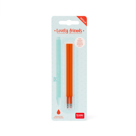 Legami 2 Refills Gel Pen L. Friends - Lovely Friends Refill Set - Orange