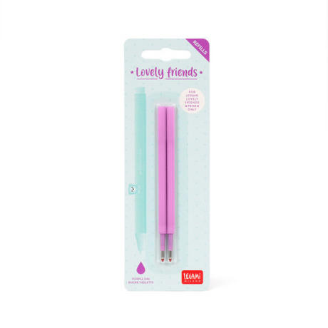 Legami 2 Refills Gel Pen L. Friends - Lovely Friends Refill Set - Purple