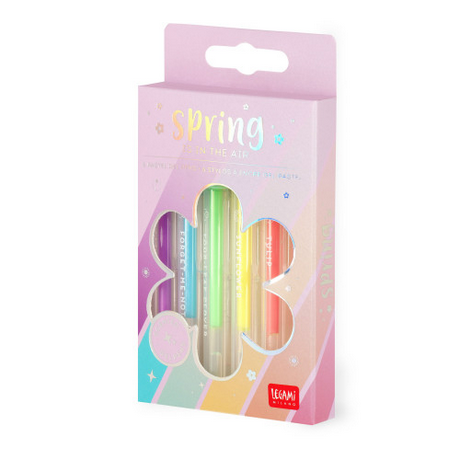 Legami Set Of 6 Mini Gel Pens - Spring Is In The Air Pastel Colours