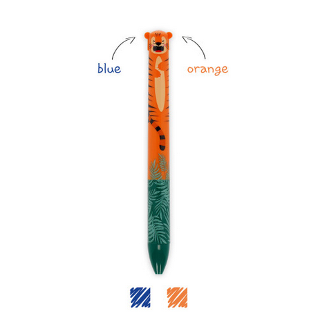 Legami Two-Colour Ballpoint Pen - Click&Clack  Tiger