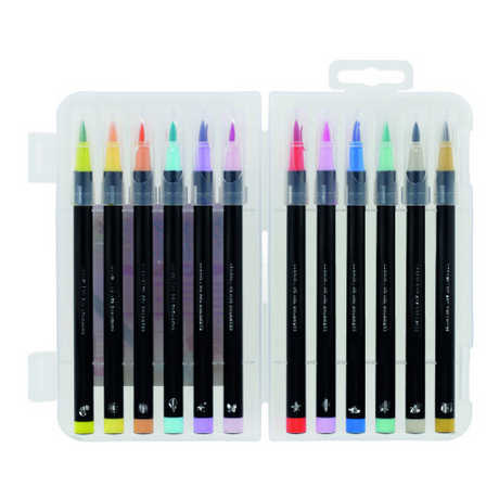 Legami Set Of 12 Brush Markers - Brush Markers - Pastel Colours