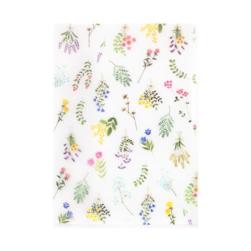 Midori 3 Pockets Clear Folder <A4> Dried Flower