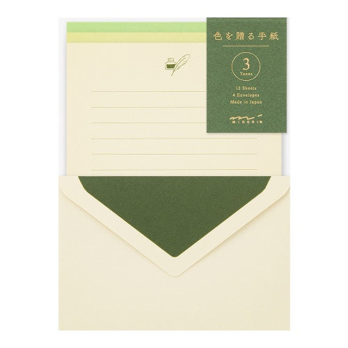 Midori Letter Set 916 Giving a color  Green