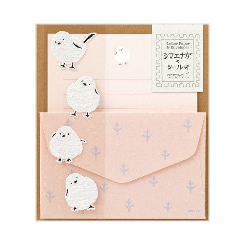 Midori Mini Letter Set with Stickers 305 Long-tailed Tit A