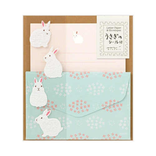 Midori Mini Letter Set with Stickers 308 Rabbit A