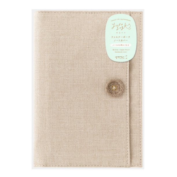 Midori Yuru Log Notebook Cover <B6> Cloth Beige