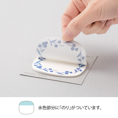 Midori Sticky Notes Transparency Blue Flowers