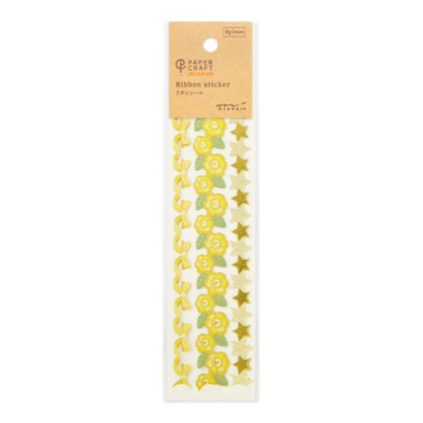 Midori PC Museum Ribbon Sticker 2659 Yellow