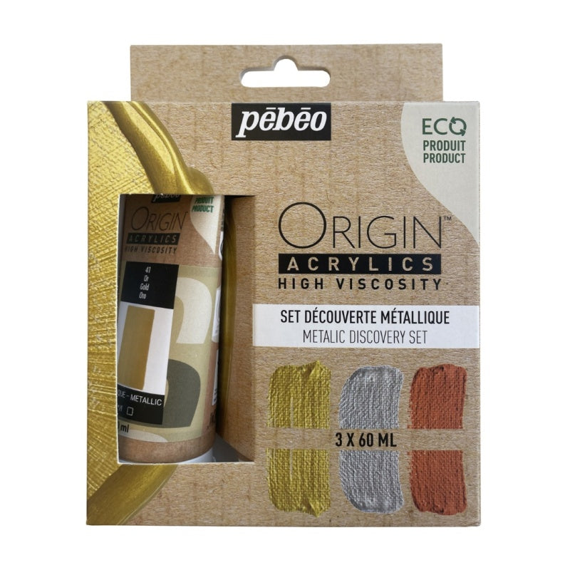 Origin Acrylics Metallic Discovery Set 3x60ml