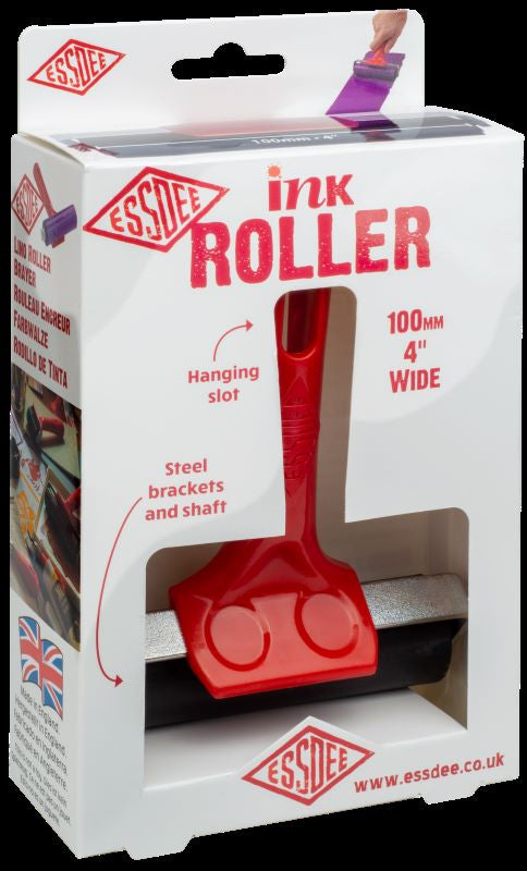 LINO ROLLER 100mm / 4" Red Handle