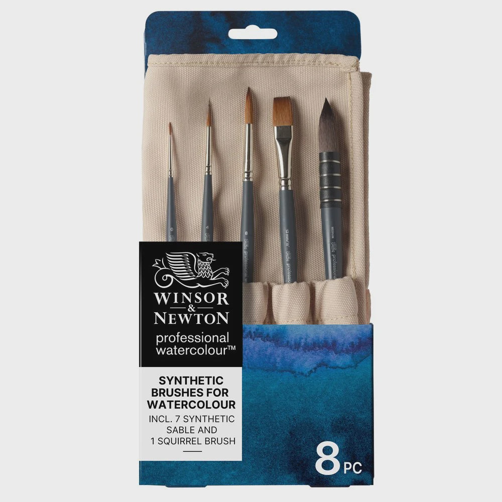 Professional Synthetic Brushes for Watercolour 8 Pack