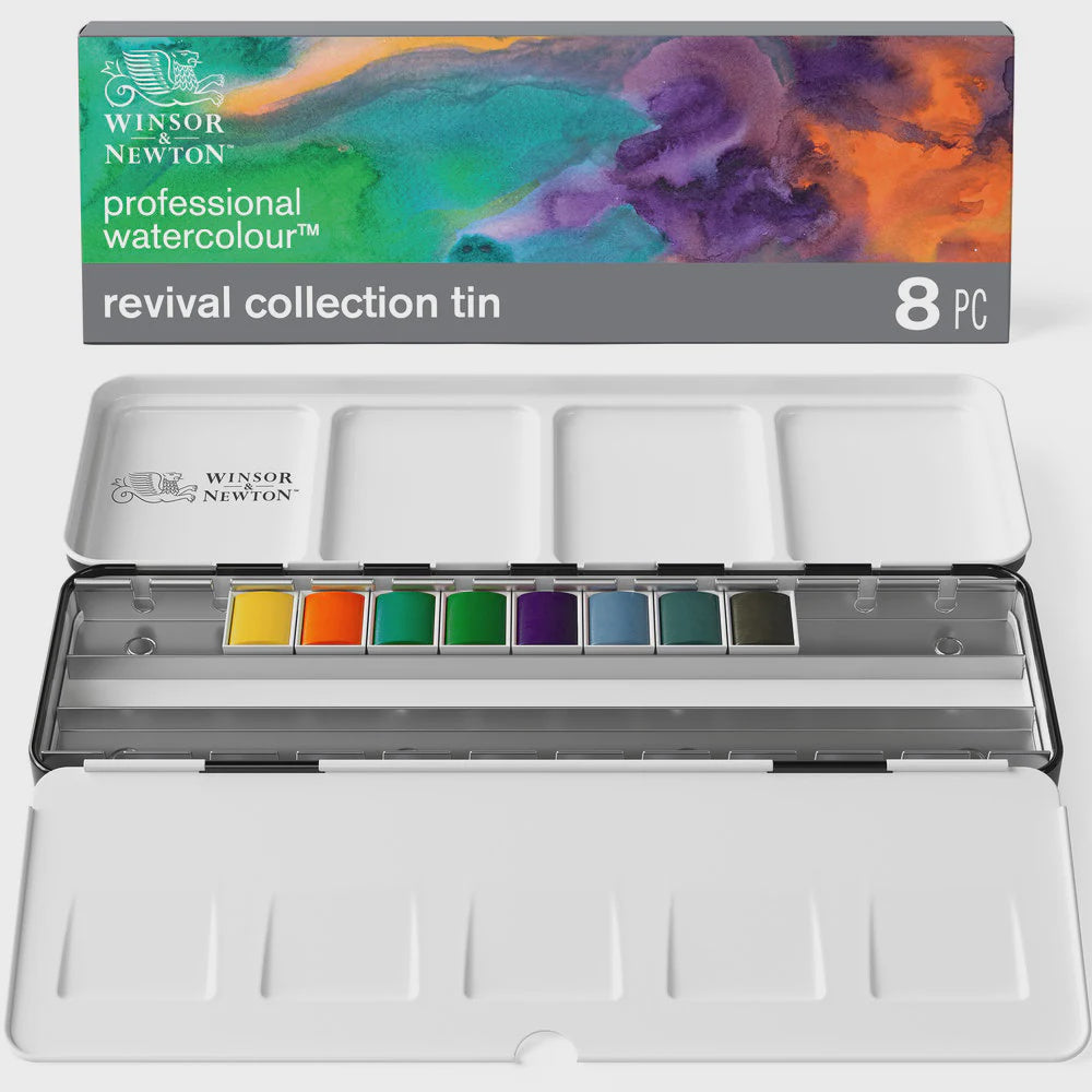 Professional Watercolour Set Revival Collection 8 Half Pan Set