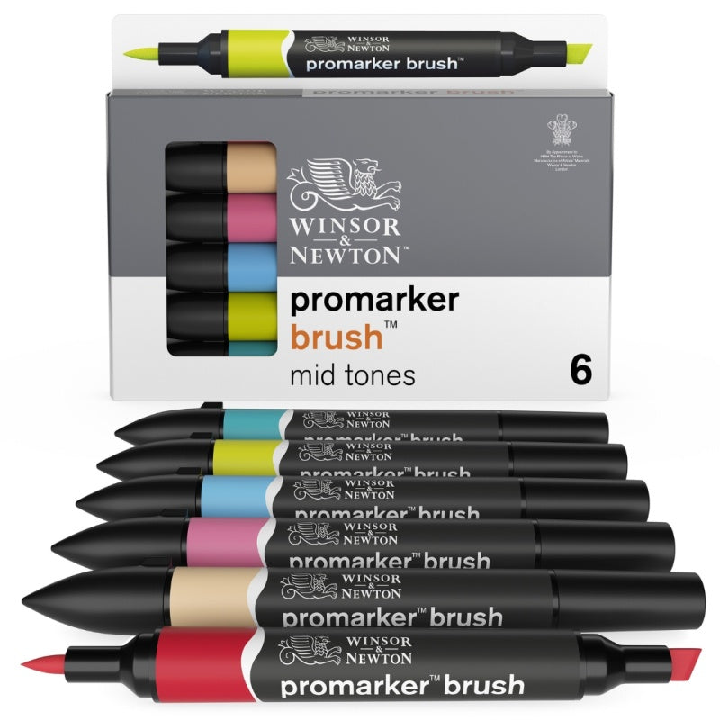 Promarker Brush 6 Set -Mid Tones