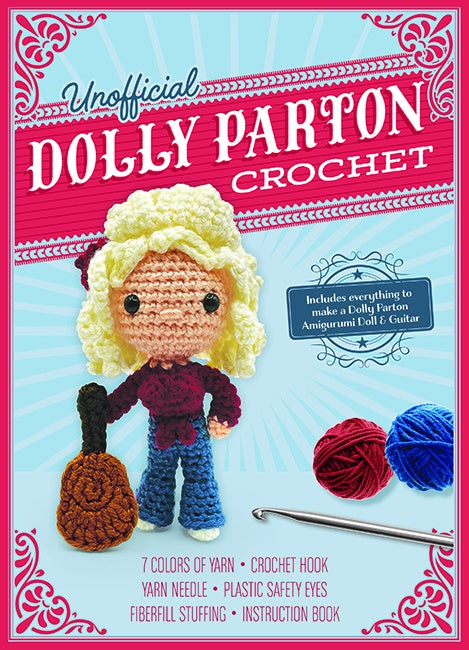 Cover of Unofficial Dolly Parton Crochet Kit, an art book available from GMC at BradburyART, perfect for artists and creatives.