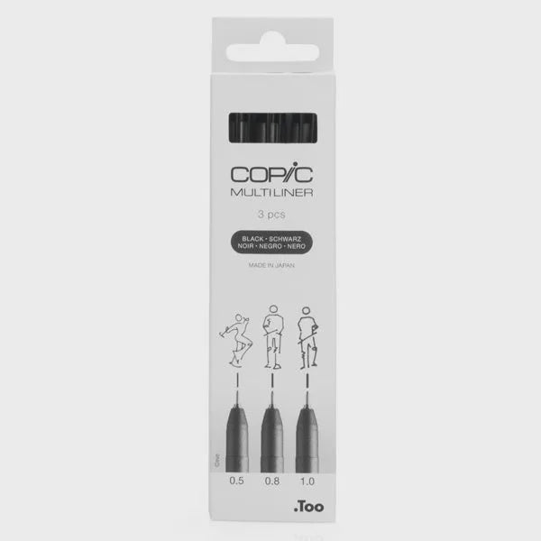 Multiliner Black Broad - 3pc Set