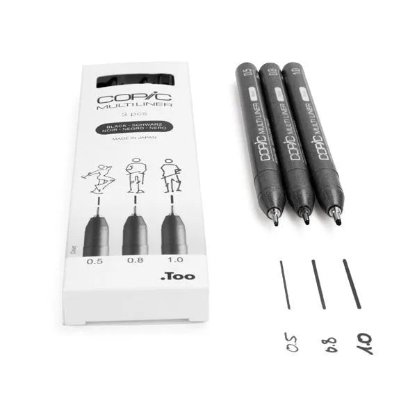 Multiliner Black Broad - 3pc Set