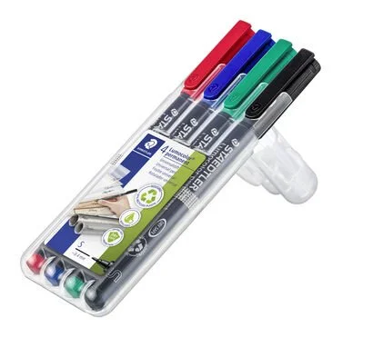 Lumocolor® permanent pen 4 in assorted colours