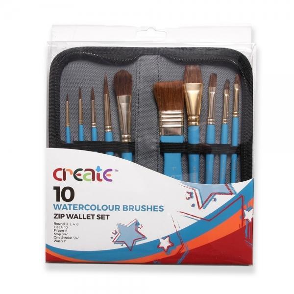 Create - Watercolour 10 Brush Wallet