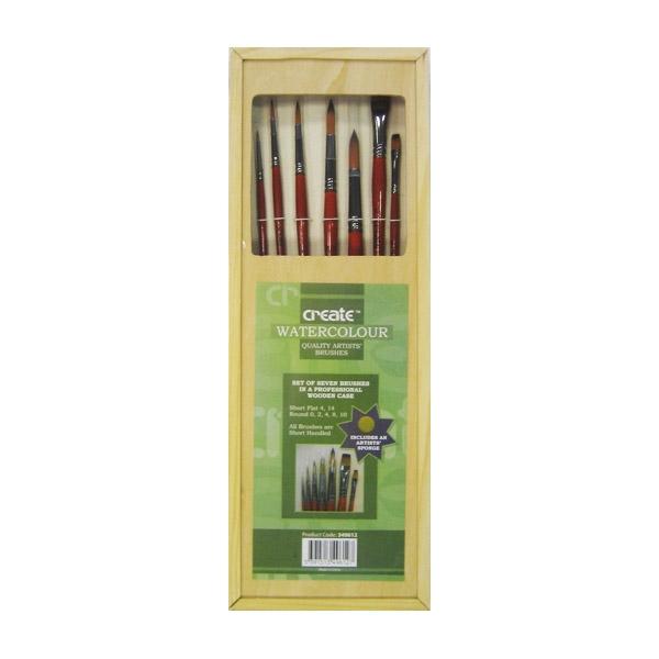 Create - Watercolour Wooden Brush Set