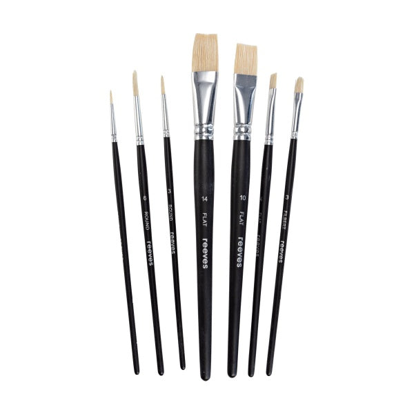 Reeves Oil Brush Set Long Handle x 7