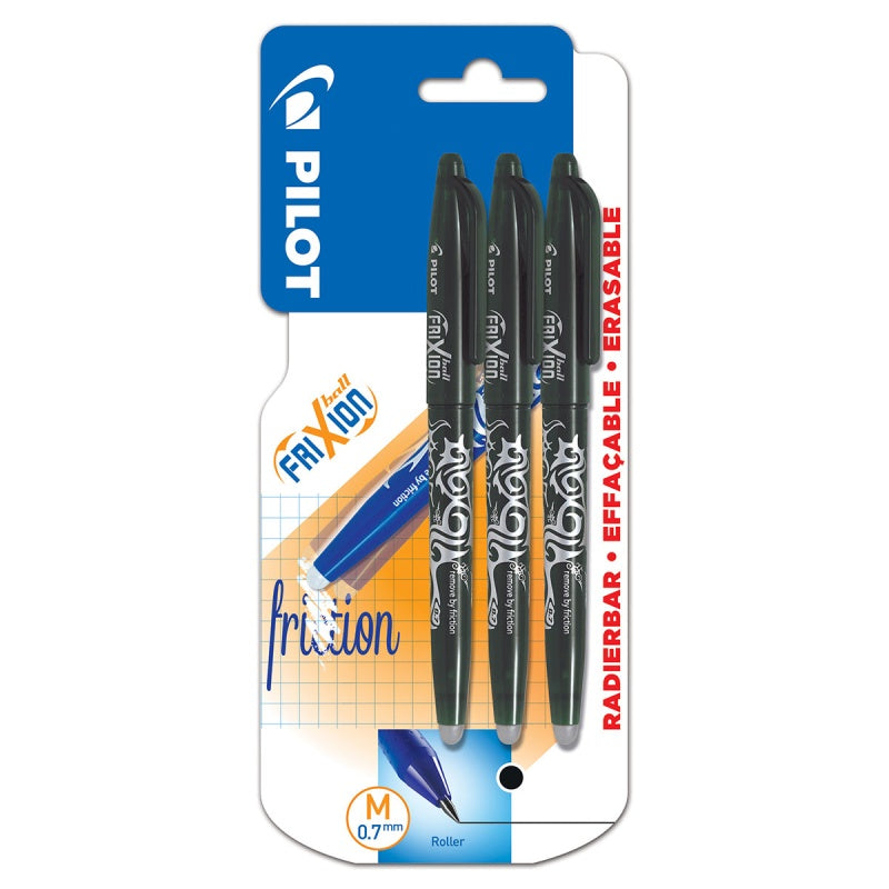 Pilot Frixion Erasable Rollerball Medium Triple Pk Black