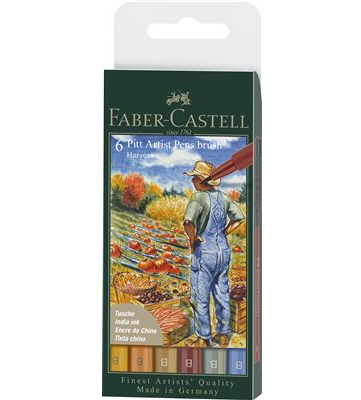 PITT Artist Brush Pen Set - 6 Harvest - Faber Castell